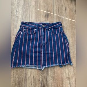 American Eagle Striped Denim Skirt